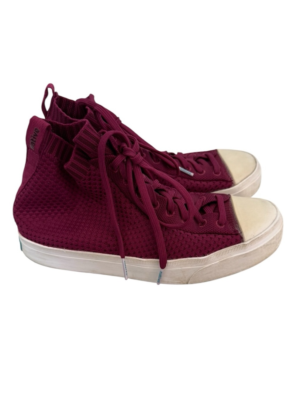 Native Jefferson 2.0 Burgundy liteknit high top sneakers women’s 7 casual comfy
